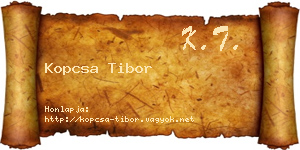 Kopcsa Tibor névjegykártya